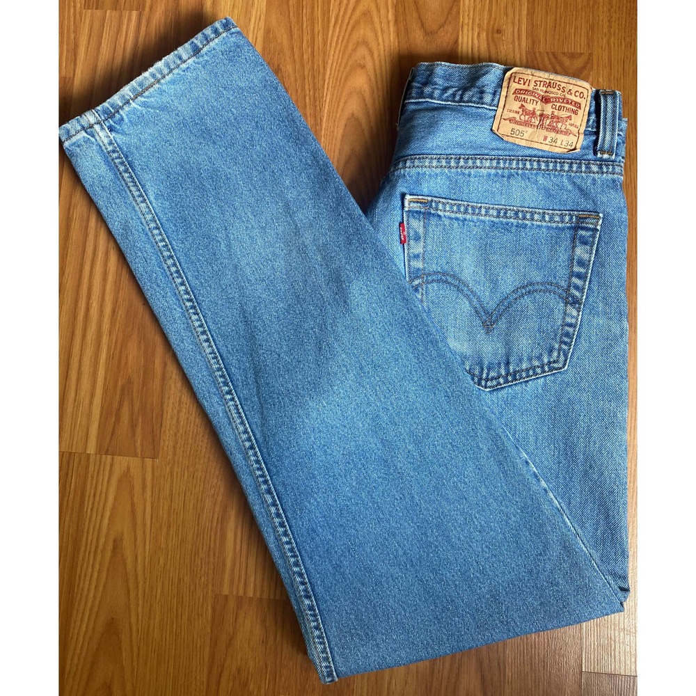 Levi Strauss 505 Men's Blue Denim Jeans Size 34x34